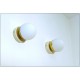 Pair of Wall Light GLASS SPHERE Art. A-068 - Brass structure - WHITE