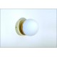 Pair of Wall Light GLASS SPHERE Art. A-068 - Brass structure - WHITE