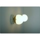Pair of Wall Light GLASS SPHERE Art. A-068 - Brass structure - WHITE