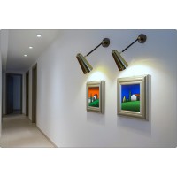 Wall Lamp Art. A-102 - Metal / Brass - ARTICULATED with Switch - BLACK Color