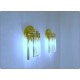 Coppia di lampade da parete Mod. WATERFALL - OTTONE e vetro di Murano