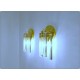 Coppia di lampade da parete Mod. WATERFALL - OTTONE e vetro di Murano