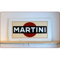 Tabella Smaltata MARTINI, Prod. EMAILLERIE BELGE, Belgio 1960, MT 1,5 x 80 Cm