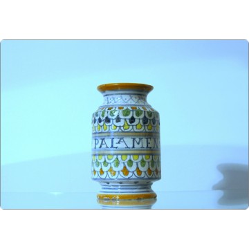 ALBARELLO Majolica Vase with a Spool - Faenza 19th Century