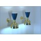 Wall Lamp Art. A-033 - Metal / Brass - BLUE Opaque
