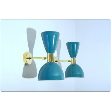 Wall Lamp Art. A-040 - Metal / Brass - LIGHT GREEN Color