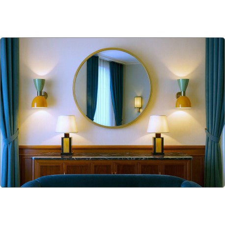 Wall Lamp Art. A-035 - Metal / Brass - Light GREEN / ORANGE