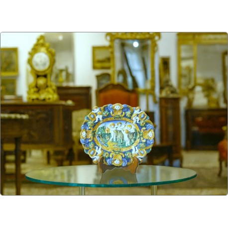 Majolica Plate - IMBRES Manufactory of Pavia - 18th century