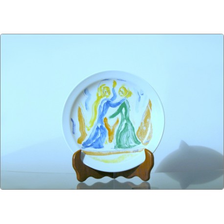 VIRGILIO GUIDI - Enameled ceramic plate - 1981