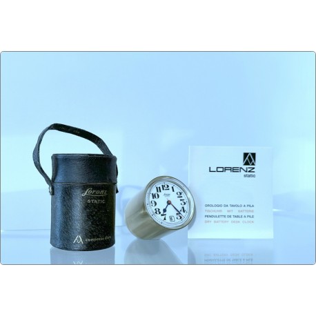 Table Clock LORENZ Mod. STATIC - Swiss Made '59 - Satin Bras