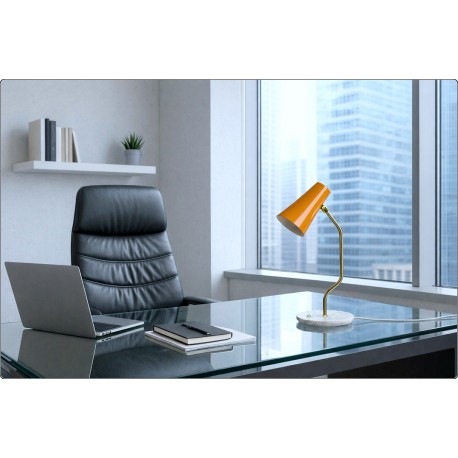Table Lamp Art. TL-310 - Brass / Marble - ORANGE Color