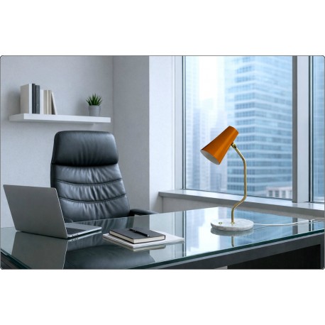 Lampada da Tavolo Art. TL-310 - Ottone / Marmo - ARANCIONE