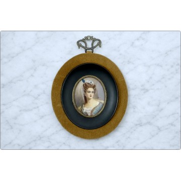 Miniature - Gouache on porcelain - Italian School 19th Century