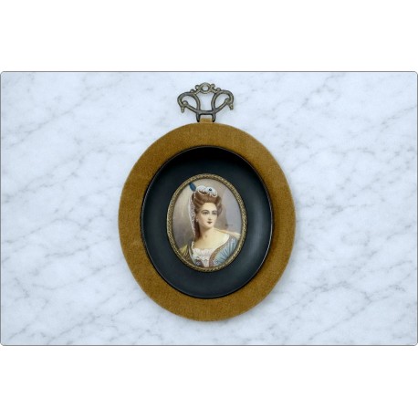 Miniature - Gouache on porcelain - Italian School 19th Century