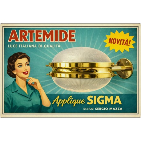 ARTEMIDE - Wall Lamp Mod. GAMMA / C - Design S. Mazza 1960 - NEW in Box