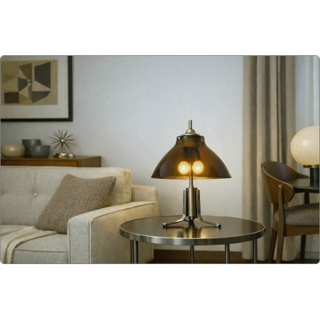 G. REGGIANI - Lampada da Tavolo - Perspex / Ottone - Made in Italy