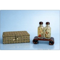 Rare SNUFF BOTTLE Qing Dinasty 19th / 20th - Le Quattro Bellezze - Inside Painted