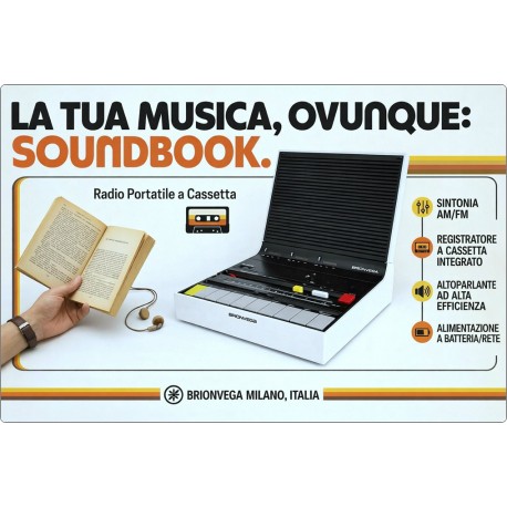 Brionvega SOUNDBOOK - Radio Tape Recorder - M. Zanuso / R. Sapper '74