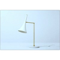 Lampada da Tavolo Art. TL-064 - Ottone / Marmo - BIANCO