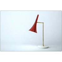 Lampada da Tavolo Art. TL-060 - Ottone / Marmo - ROSSO