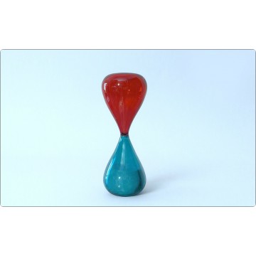 VENINI hourglass - Fulvio Bianconi - Murano Glass - RED / GREEN