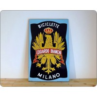 Banner Enamel EDOARDO BIANCHI, Prod. Smalterie Lombarde, Cm 85 x 55