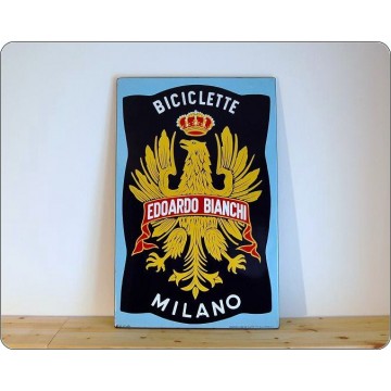 Tabella Smaltata EDOARDO BIANCHI, Prod. Smalterie Lombarde, Cm 85 x 55