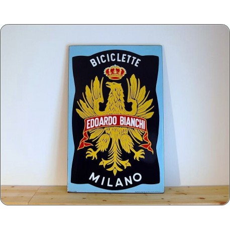 Banner Enamel EDOARDO BIANCHI, Prod. Smalterie Lombarde, Cm 85 x 55